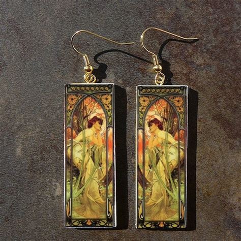 Art Nouveau Earrings - Etsy