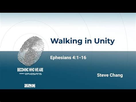 Walking In Unity Ephesians Youtube