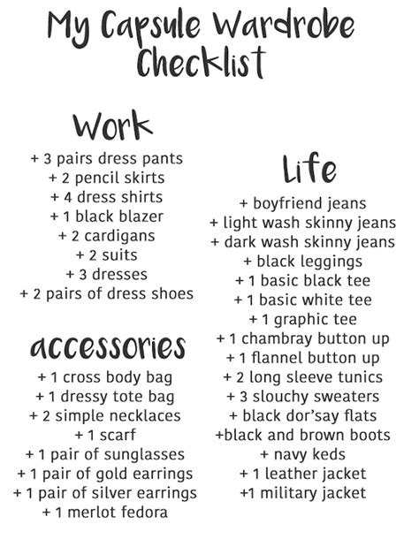 Work Capsule Wardrobe Checklist Fanfopt