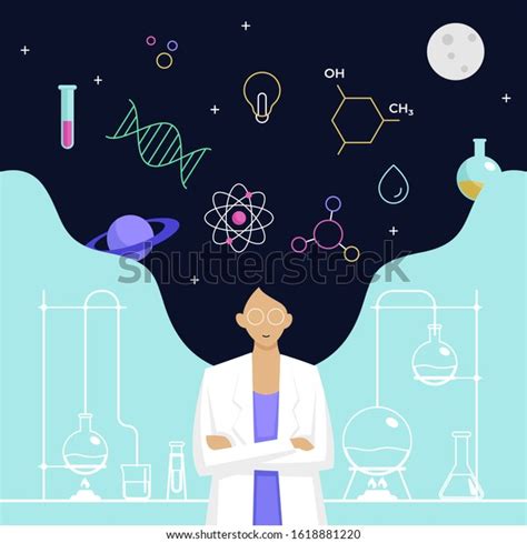 Female Scientist Head Long Hair Thinking Stock Vector (Royalty Free) 1618881220 | Shutterstock