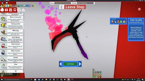 Roblox Bee Swarm Simulator Dark Scythe Aldım YouTube