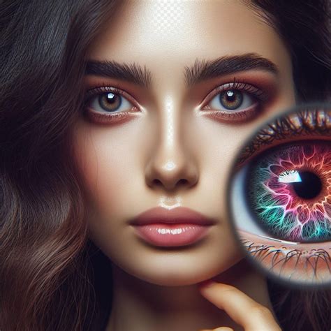 Premium Psd Hyperrealistic Female Iris Eye Makro Face Skin Colorful