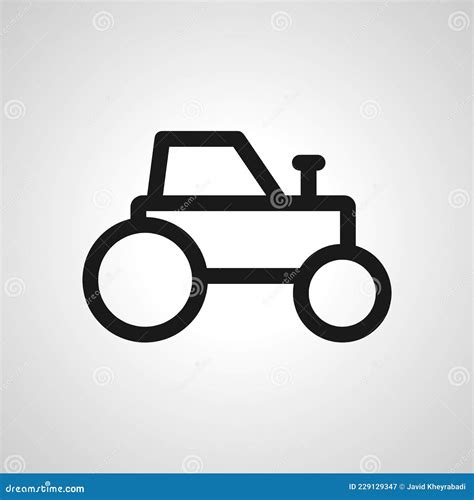 Tractor Line Icon Tractor Linear Outline Icon Stock Vector