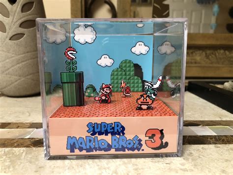 Super Mario Bros Nintendo Nes D Cube Handmade Diorama Shadowbox Ebay