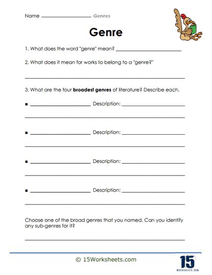 Genres Worksheets Worksheets Worksheets Library