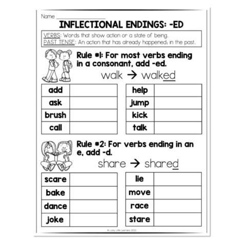 Multisyllable Words Book Inflectional Endings Ed Rules Lucky Little Learners