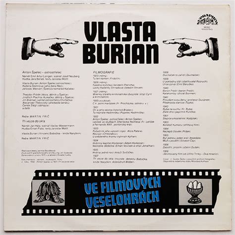 Vlasta Burian Vlasta Burian ve filmových veselohrách vinyl shop cz