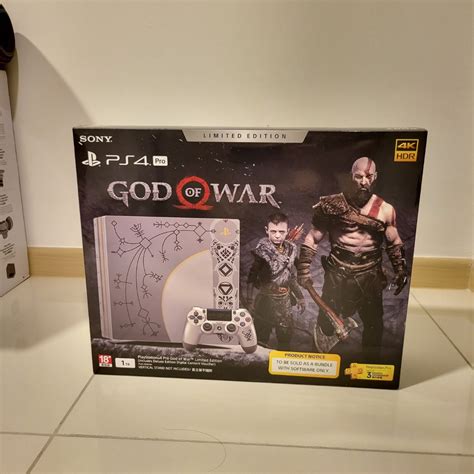 Playstation 4 Pro God of War Limited Edition, Video Gaming, Video Game ...