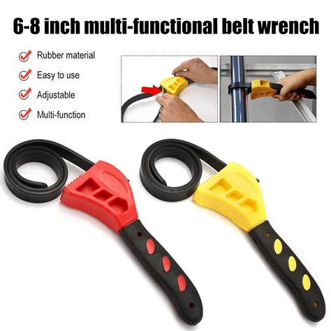 Ajust Vel Multifuncional Water Pipe Ferramenta Chave Belt Wrench Filtro