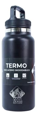 Termo Con Agarradera Y Tapa Acero Cool Sasquatch 946 Ml Color Negro