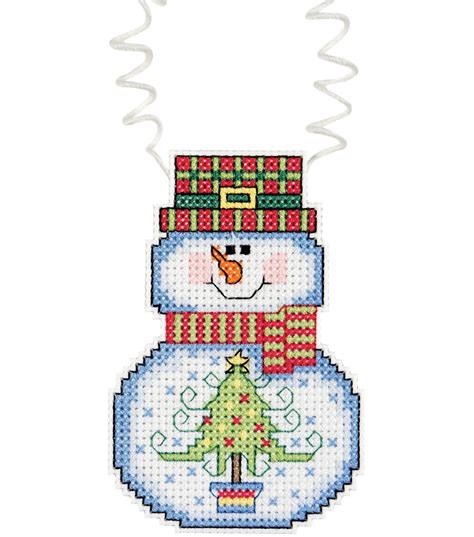 Janlynn Holiday Wizzers Snowman With Tree Counted Cross Stitch Kit