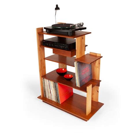 Custom Made Wood Stereo Cabinet /Turntable Shelf | Chairish