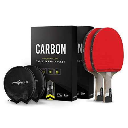 2 Pack Carbon Ping Pong Paddle Elite Series Table Tennis Racket With