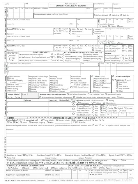 Domestic Incident Report Form Fill And Sign Printable Template Online