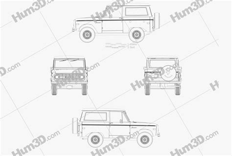 Ford Bronco 1975 Blueprint Hum3d