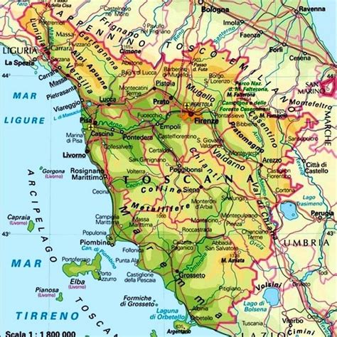 Mappa Turistica Toscana Cartina Geografica E Itinerari