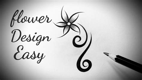 How To Draw A Flower Design Easy On Paper Step By Step Flower Drawing