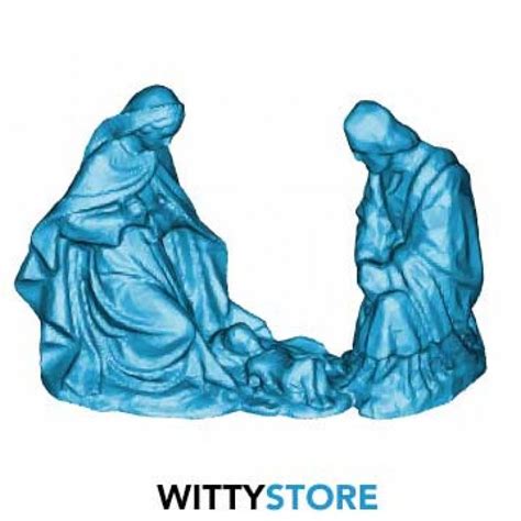 Nativity Scene 3D Model (Mary, Joseph and Jesus). Nativity, Joseph ...