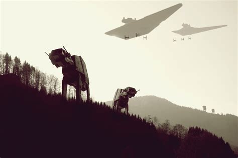 Star Wars AT-AT wallpaper, Star Wars, monochrome, AT-AT Walker, Star ...