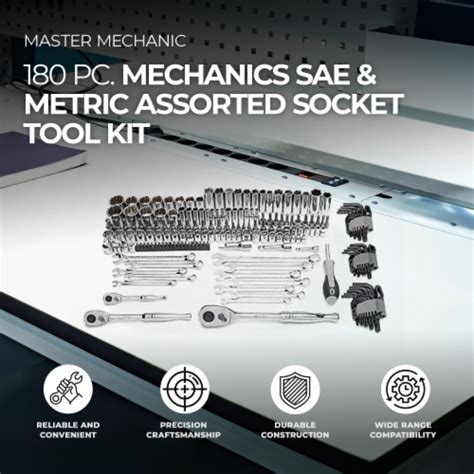 Master Mechanic Piece Mechanics Sae And Metric Assorted Socket Tool