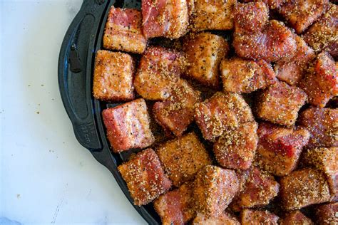 Pork Belly Burnt Ends Easy Traeger Recipe Crave The Good