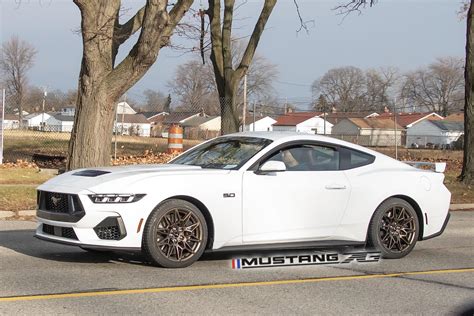 2024 Mustang GT (S650) Spied in White with Bronze Appearance Package ...