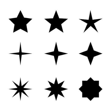 Premium Vector | Star shape set with different flat style isolated on white background for ...