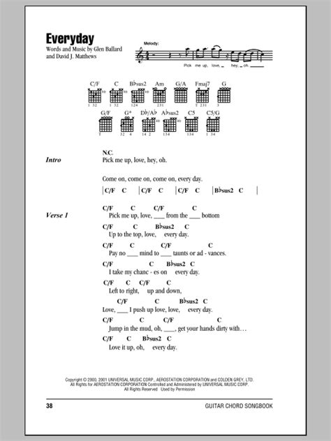 Everyday by Dave Matthews Band - Guitar Chords/Lyrics - Guitar Instructor