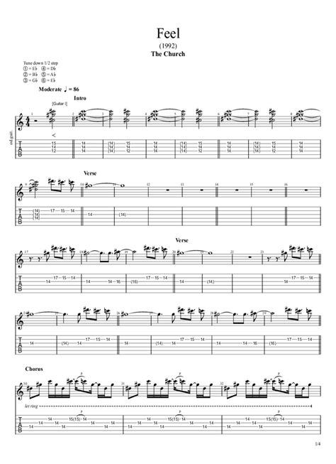 Feel Drum Tab & Chords - The Church | PaidTabs.com