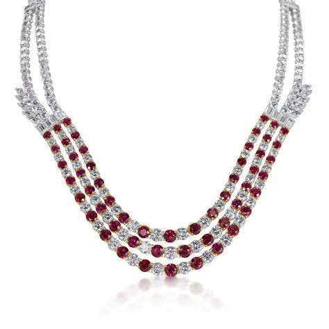 Burmese Ruby And Diamond Necklace Ruby And Diamond Necklace Diamond