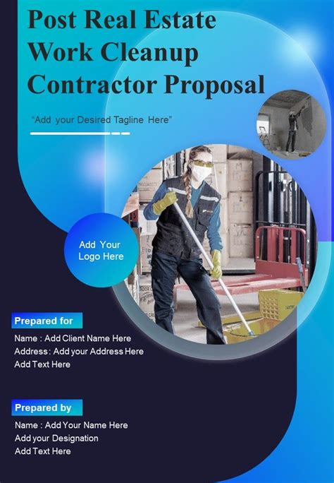 Post Real Estate Work Cleanup Contractor Proposal Report Sample Example