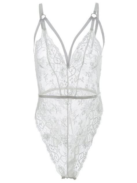 21 Off 2021 Floral Lace Lingerie Teddy In White Zaful