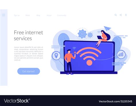 Wi Fi Connection Concept Landing Page Royalty Free Vector