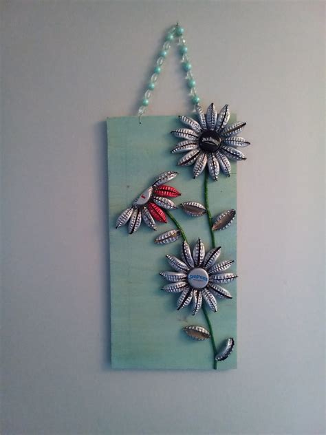 Bottle Cap Art Flowers Etsy