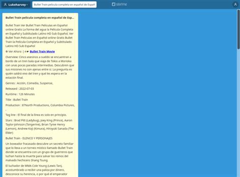 Bullet Train Pelicula Completa En Espa Ol De Espa Start Me