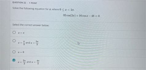 Solved Question Point Solve The Following Equation Chegg