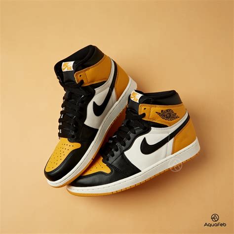 Nike Air Jordan 1 Retro High OG 男鞋 黑色 白色 黃色 AJ1 高筒 運動 休閒鞋 555088 711