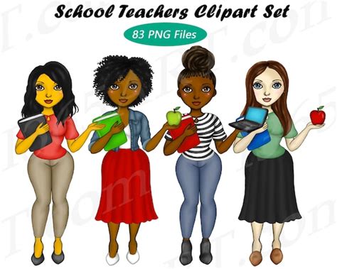 Teacher Clipart, Back To School Clipart, Black Woman Clipart, School ...