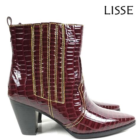 New 2018 Women Ankle Boots Square Toe Block Heel Crocodile Print Cowboy