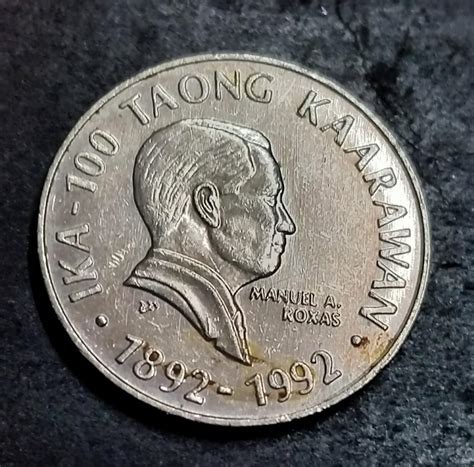 1992 Republika Ng Pilipinas 2 Piso Manuel A Roxas Old Coin Xf