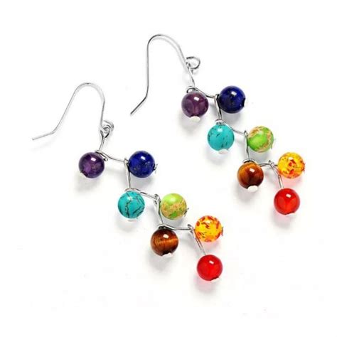 Chakra Healing Beads Earrings In Chakra Beads Beaded