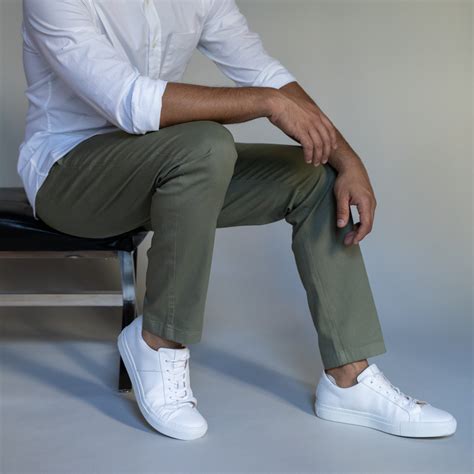 Stretch Chinos Slim Fit Olive Peter Manning Nyc