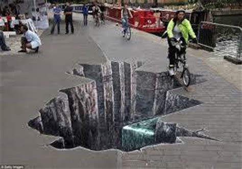 Broken Sidewalk Optical Illusion