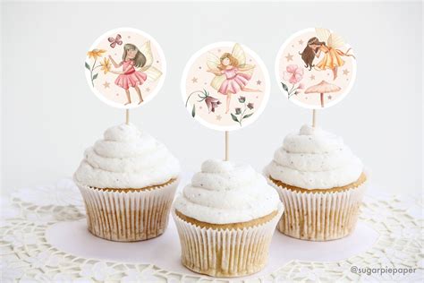 Fairy Cupcake Toppers Fairy Birthday Party Fairy Garden Etsy In 2022