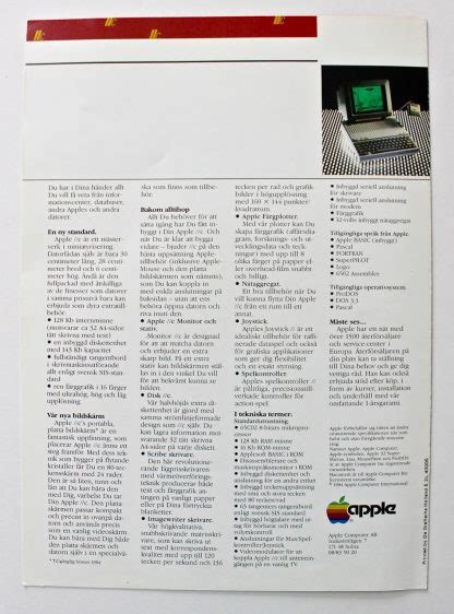 Apple Iic Brochure From 1984 Swe Vintage Apple