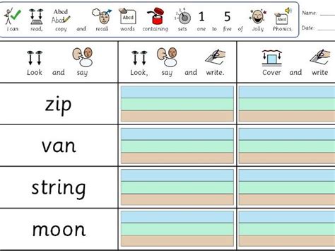 Jolly Phonics Set 5 Worksheet Inprint Teaching Resources