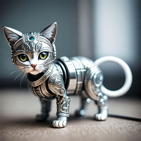 Premium Ai Image Cat Metal