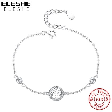 Eleshe Pulseira De Prata Esterlina 925 Bracelete Feminino Corrente