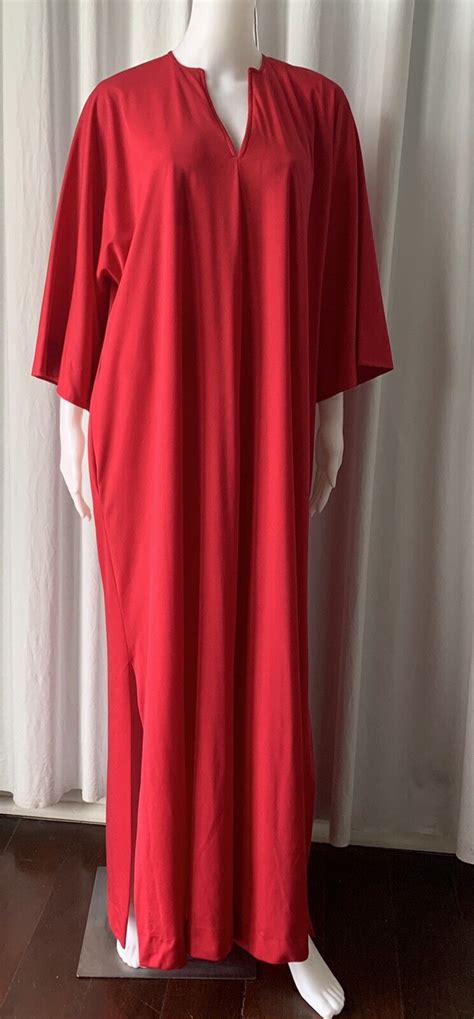 Vintage 70s HALSTON IV Dorian Bonwit Teller Red Cafta Gem