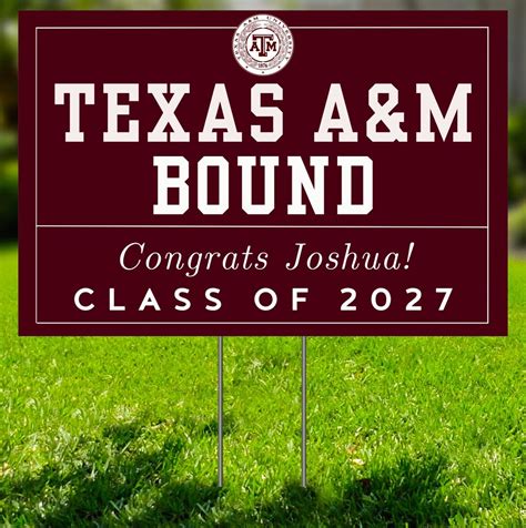 Texas A M University Yard Sign Custom Bound Yard Sign Etsy